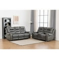 thumbnail image 1 of Ilyiano Two Tone Faux Leather 2-PC Livingroom Reclining Set In Gray, 1 of 10