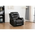 thumbnail image 1 of Ilyiano Two Tone Faux Leather Rocker Recliner In Black, 1 of 5