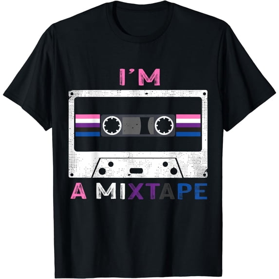 Im A Mixtape Genderfluid Pride Flag LGBTQ Retro LGBT Gift T-Shirt