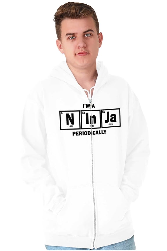 Im A Ninja Periodically Science Nerd Unisex Fleece Graphic Zip Up Hoodie Brisco Brands 5X
