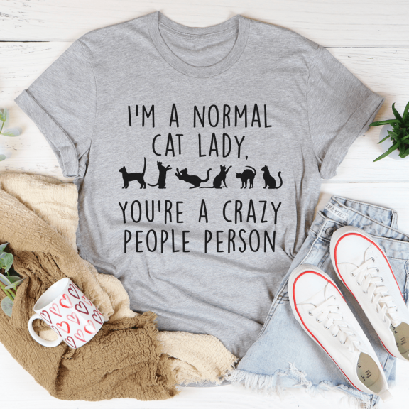 Im A Normal Cat Lady Tee Heather Prism Peach S Peachy Sunday T-Shirt