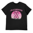 thumbnail image 1 of Im A Survivor Pink Ribbon Breast Cancer Awareness Men T-Shirt Black Medium, 1 of 5