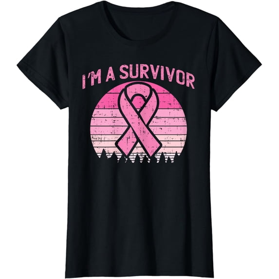 Im A Survivor Pink Ribbon Breast Cancer Awareness Women T-Shirt