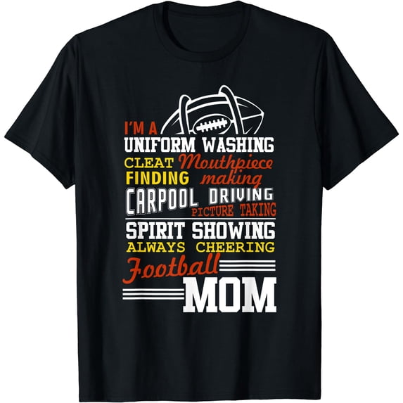 Im A Uniform Washing Cleat Finding Cheering Mom Football T-Shirt Black 3X-Large