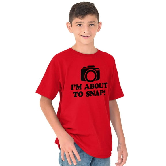 Im About Snap Funny Photography Pun Crewneck T Shirts Boy Girl Teen Brisco Brands L
