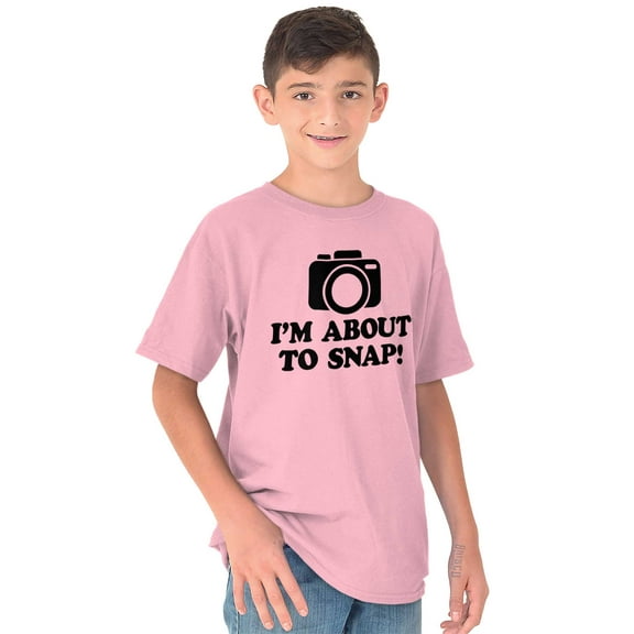 Im About Snap Funny Photography Pun Crewneck T Shirts Boy Girl Teen Brisco Brands L