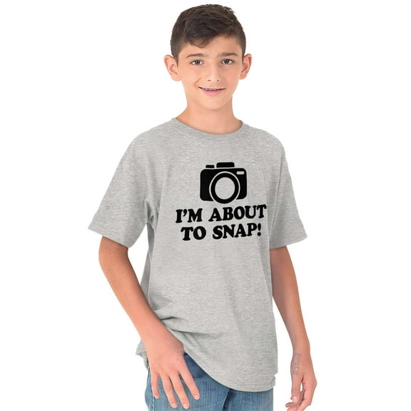 Im About Snap Funny Photography Pun Crewneck T Shirts Boy Girl Teen Brisco Brands M