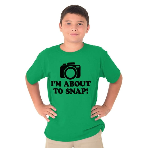 Im About Snap Funny Photography Pun Crewneck T Shirts Boy Girl Teen Brisco Brands XS