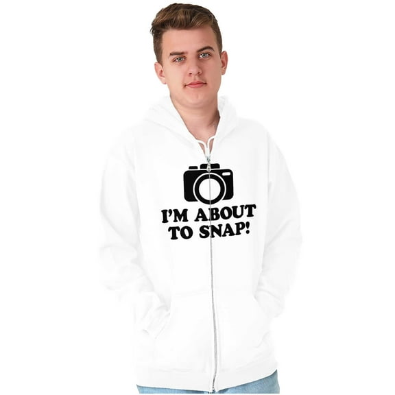Im About Snap Funny Photography Pun Unisex Fleece Graphic Zip Up Hoodie Brisco Brands 2X