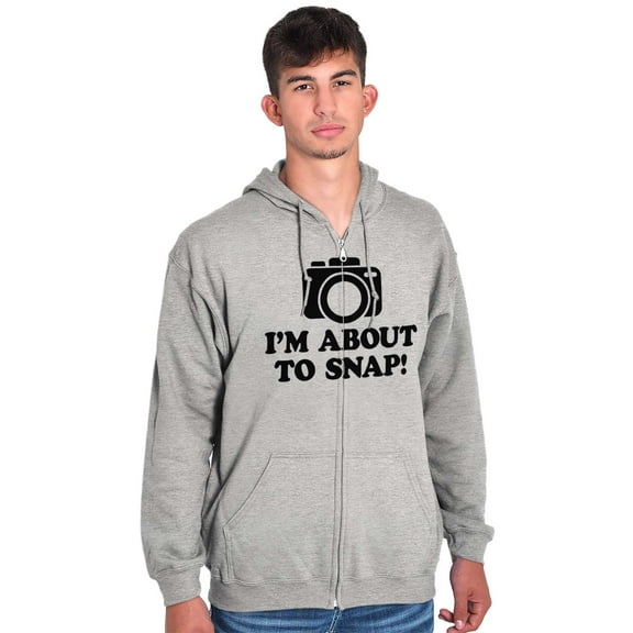 Im About Snap Funny Photography Pun Unisex Fleece Graphic Zip Up Hoodie Brisco Brands 5X