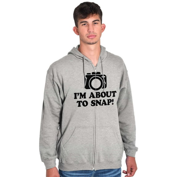 Im About Snap Funny Photography Pun Unisex Fleece Graphic Zip Up Hoodie Brisco Brands 5X