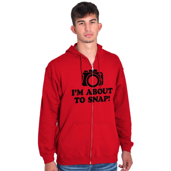 Im About Snap Funny Photography Pun Zip Up Hoodie Men's Women's Brisco Brands M