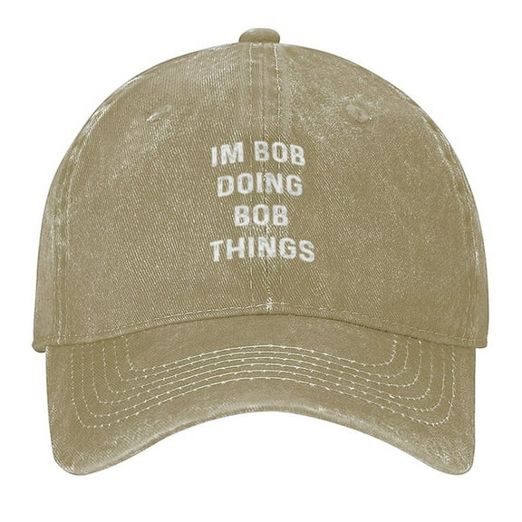 Im Bob Doing Bob Things Print Vintage Wash Dad Hat Adjustable Curved Brim Baseball Cap,Casual Outdoor Sports Fishing Cap for Men and Women