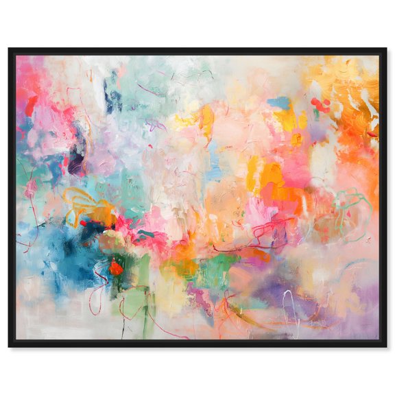 Im Coming Up I Canvas Print Bright Decor by Art Remedy, Black Frame, 30 x 24