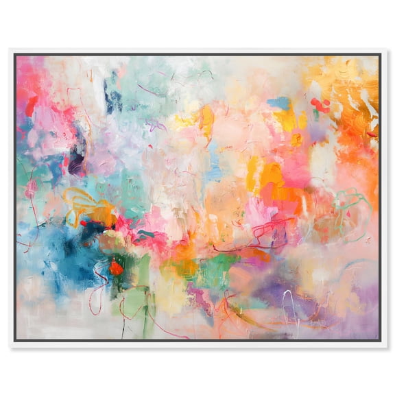 Im Coming Up I Canvas Print Bright Decor by Art Remedy, White Frame, 24 x 20