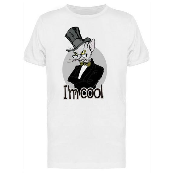 Im Cool Cylinder Hat Cat T-Shirt Men -Image by Shutterstock, Male 4X-Large