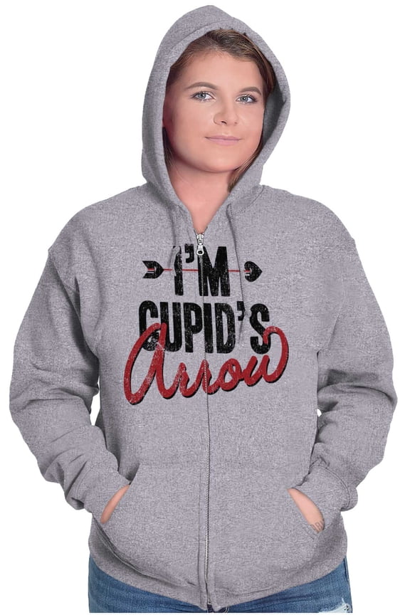 Im Cupids Arrow Funny Valentines Day Zip Hoodie Sweatshirt Women Brisco Brands X