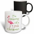 thumbnail image 1 of 3drose, Im Dreaming of a Pink Christmas Beach Xmas with Pink Flamingo, 11oz Magic Transforming Mug, 1 of 7