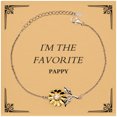 thumbnail image 1 of Im the Favorite Pappy Sunflower Bracelet Gift for Birthday, Fathers Day, Christmas - Engraved Jewelry for Pappy - Unique and Inspirational Gift for Veterans - Keepsake Bracelet for Grandfather, 1 of 5
