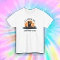 thumbnail image 1 of Im Fine Cat Stress Humor Fun Retro Sarcastic Attitude Graphic Unisex T-Shirt, up to size 5XL, 1 of 2
