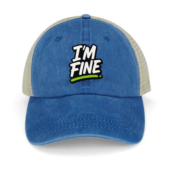 Im Fine Dark Blue Baseball Cap for Men Women, Adjustable Snapback Hats Trucker Hat