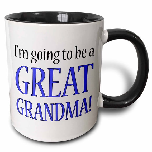 3drose, Im Going to Be a Great Grandma Blue, 15oz Two-tone Black Mug