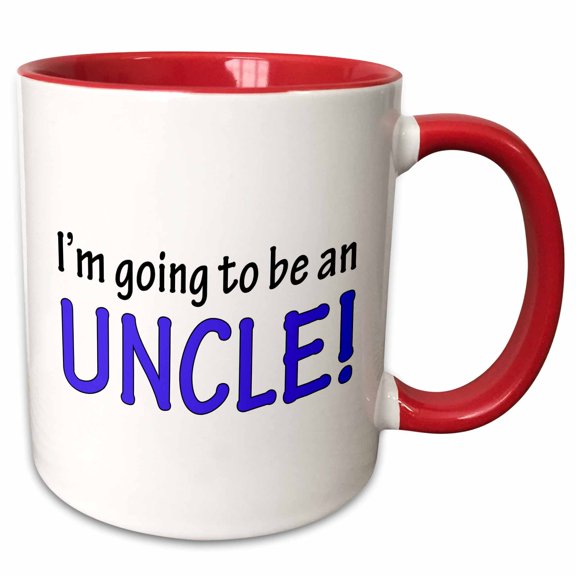 3drose, Im Going to Be an Uncle Blue, 11oz Two-tone Red Mug