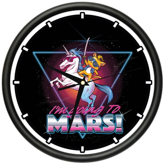 Im Going To Mars Design Wall Clock | Precision Quartz Movement | Décor For School Class Office Bedroom Decoration