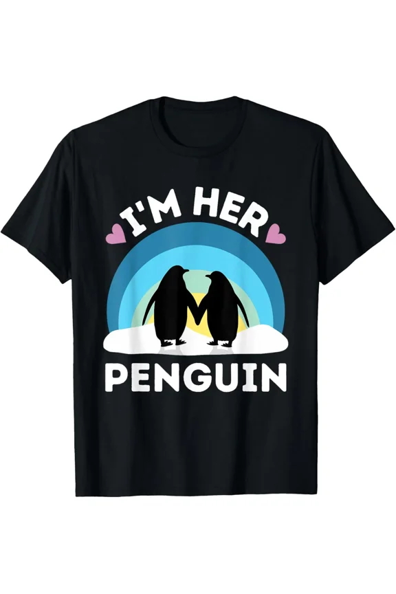 Im Her Penguin Cute Romantic Animal Lover Matching Couple Unisex T-Shirt ,up to size 5XL