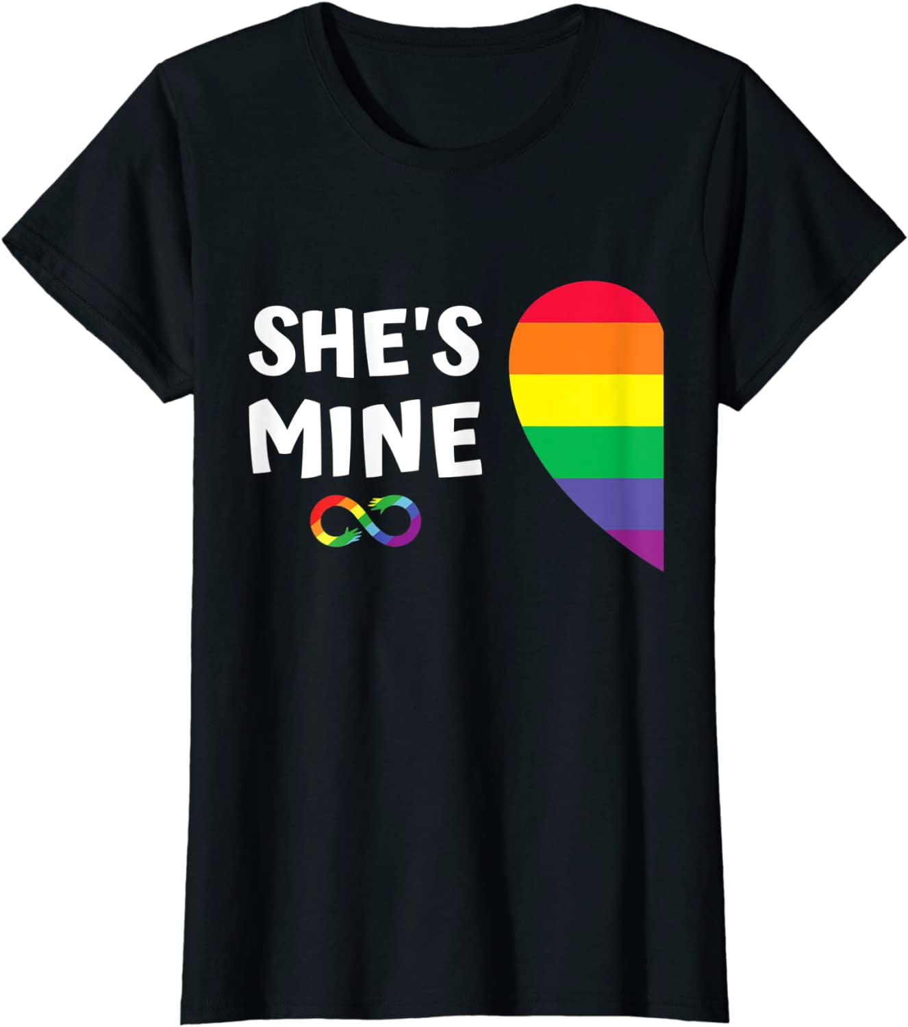 Im Hers Shes Mine Matching for Pride Lesbian Couples LGBTQ T-Shirt Gift ...