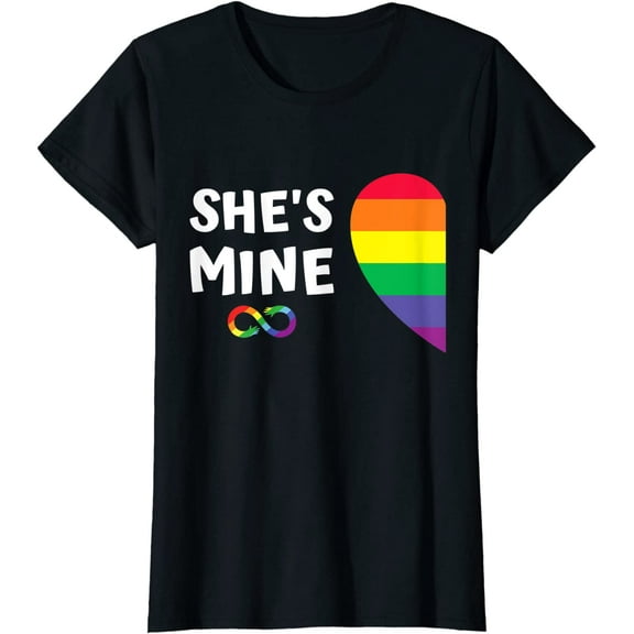 Im Hers Shes Mine Matching for Pride Lesbian Couples LGBTQ T-Shirt Gift