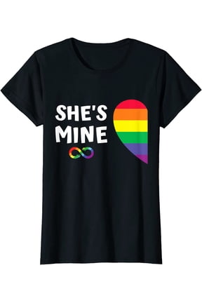 Im Hers Shes Mine Matching for Pride Lesbian Couples LGBTQ T-Shirt Gift