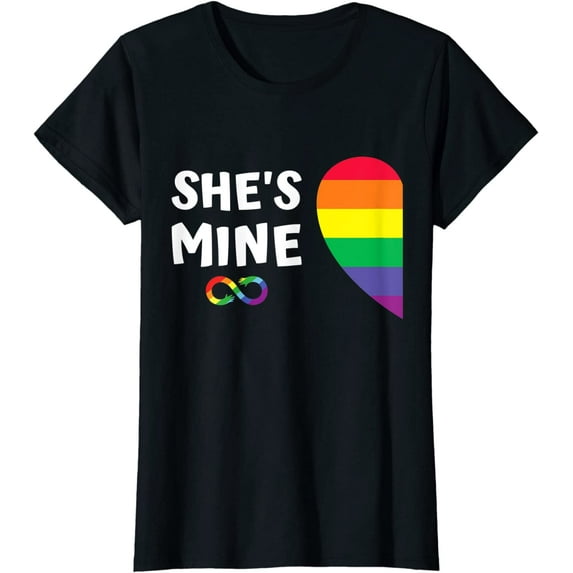 Im Hers Shes Mine Matching for Pride Lesbian Couples LGBTQ T-Shirt Gift