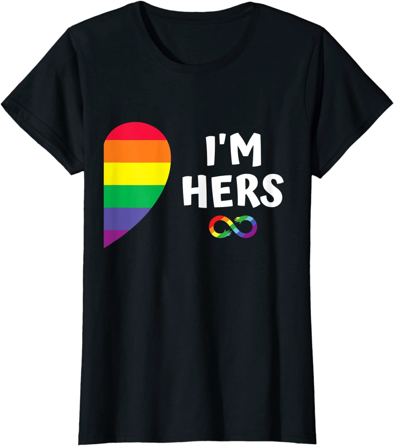 Im Hers Shes Mine Matching for Pride Lesbian Couples LGBTQ T-Shirt Gift ...