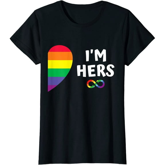 Im Hers Shes Mine Matching for Pride Lesbian Couples LGBTQ T-Shirt Gift