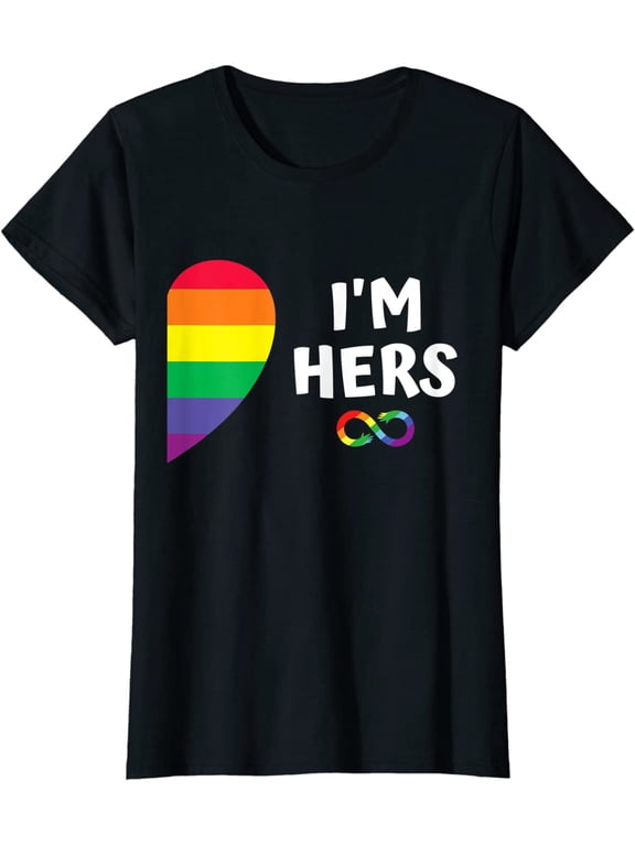 Im Hers Shes Mine Matching for Pride Lesbian Couples LGBTQ T-Shirt Gift