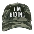 thumbnail image 1 of Im Hiding Hat Funny Sarcastic Hunter Camo Graphic Novelty Cap, 1 of 9