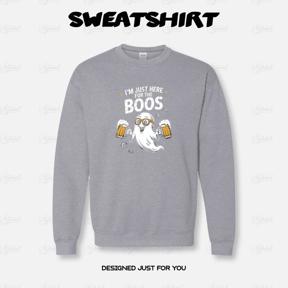 Im Just Here for the Boos Funny Ghost Halloween Fun Sweatshirt, up to size 5XL