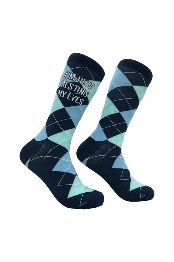 Im Just Resting My Eyes Socks Funny Sarcastic Graphic Novelty Footwear for Men