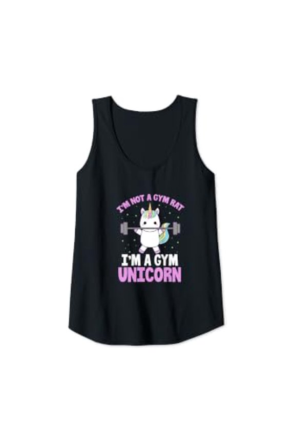 Im Not A Gym Rat Im A Gym Unicorn Playful Fitness Lifting Tank Top Size S-3XL