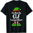 thumbnail image 1 of Im Not An Elf Family Christmas Pjs Matching Men Women Kids black T-Shirt, 1 of 3