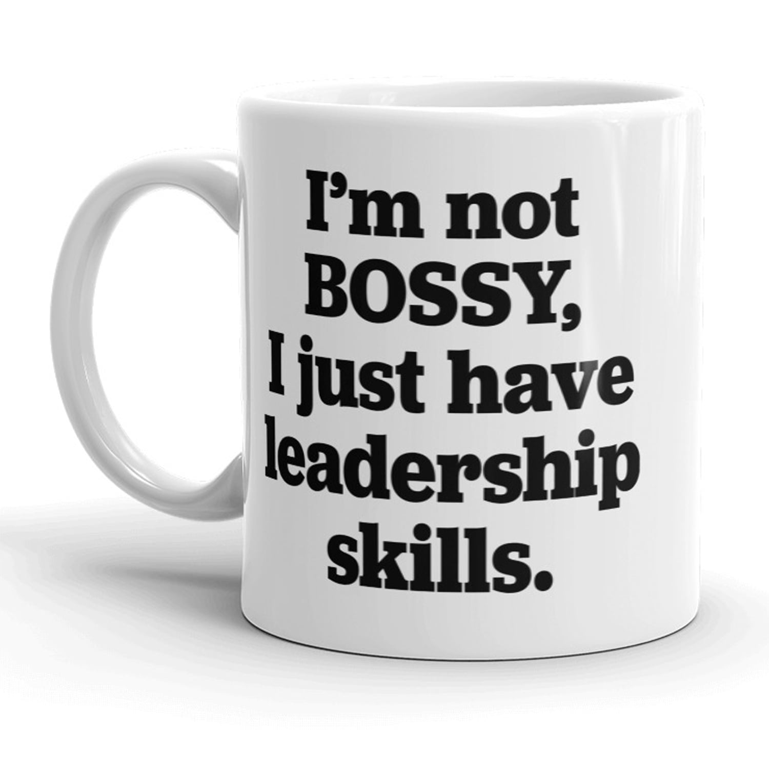 White Ceramic Leadership Skills Quote Mug - Standard Size