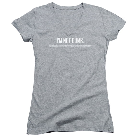 - Im Not Dumb - Juniors Cap Sleeve V-Neck Shirt - XX-Large