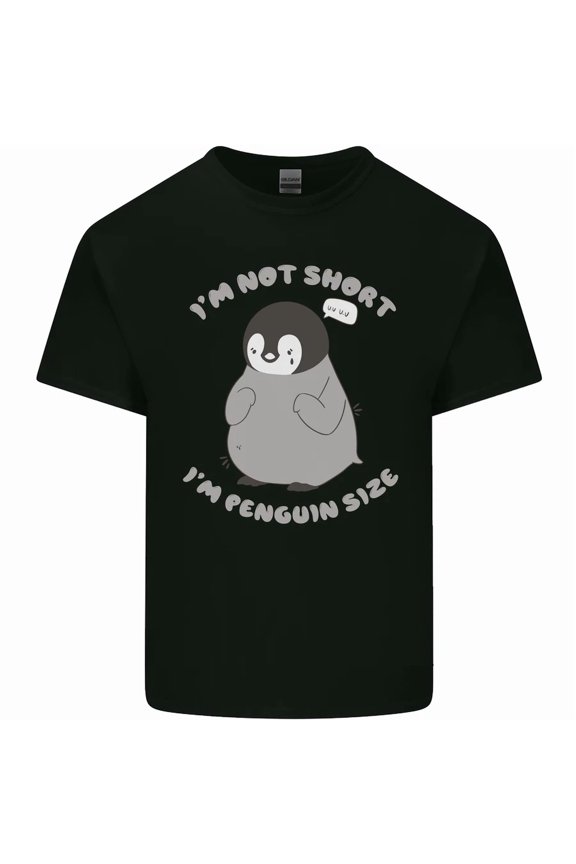 Im Not Short Im Penguin Comparison Funny Height Humor Cotton Tee Shirt,for unisex up to 5XL
