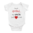 thumbnail image 1 of Im Not Spoiled My Uncle Just Loves Me Cute Baby Bodysuits Boy Girl Newborn Clothes, 1 of 1