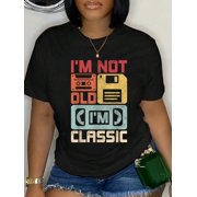 Im Not Old Im Classic Retro 70s 80s Outfit Funny Old People Relaxed Fit Classic Comfort Cotton T-Shirt Women's Men's Graphic Tee Crew Neck summer vacation Tops