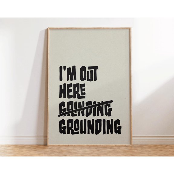 Im Out Here Grounding Boho Yoga Fitness Studio Girly Gym Wellness Quote Wall Decor Unframed Paper Print