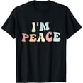 thumbnail image 1 of Im Peace I Come In Peace Matching Groovy Retro T-Shirt, 1 of 3