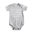 thumbnail image 1 of Im Proof My Daddy Cant Resist Nurses Baby Bodysuit Cotton Romper Infant Newborn Light Gray-style 0-3M, 1 of 5