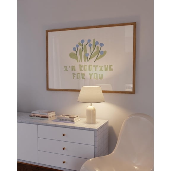 Im Rooting For You Encouraging Wall Art Crayon Style Plant Pun Poster Unframed Paper Print